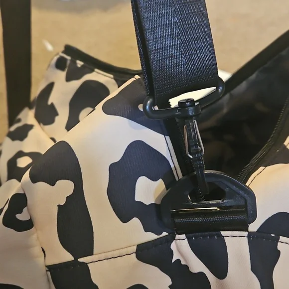 Black and White Animal Print Duffel Bag - Picture 7 of 9